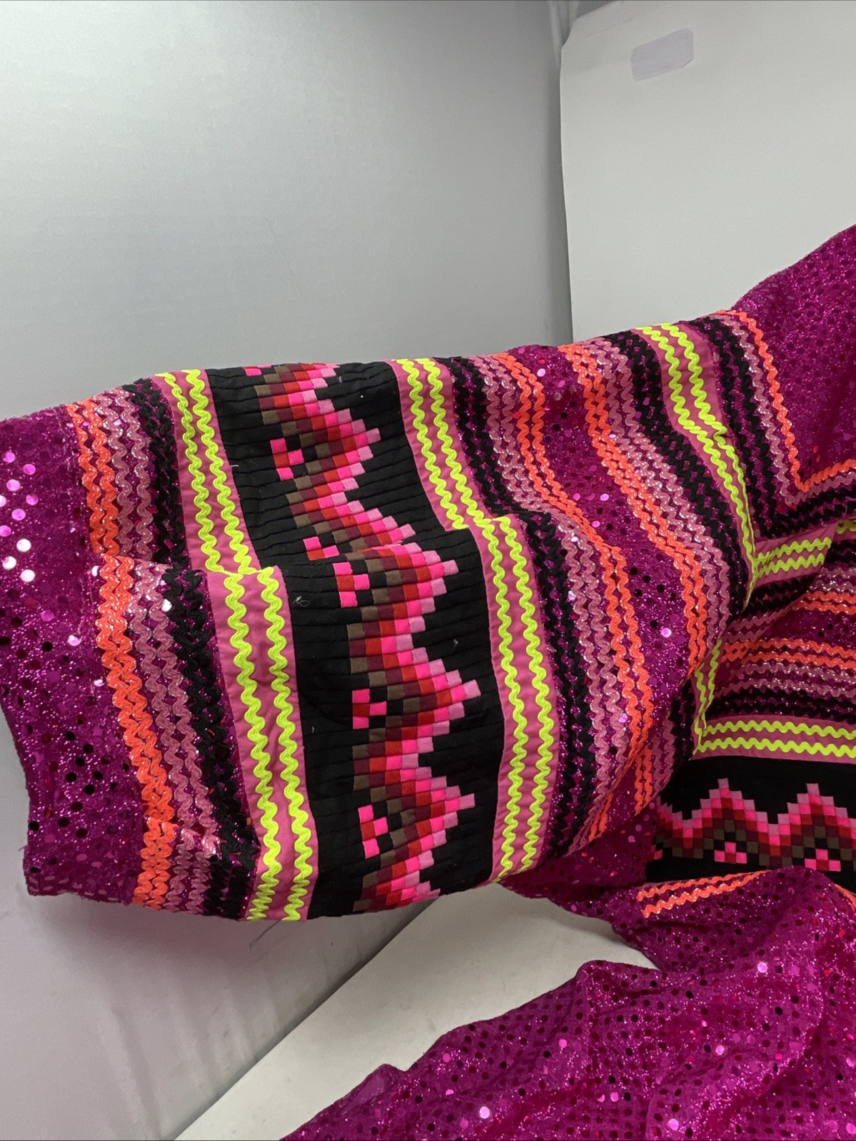 Handmade Iridescent Sequined Patchwork Pullover T… - image 10