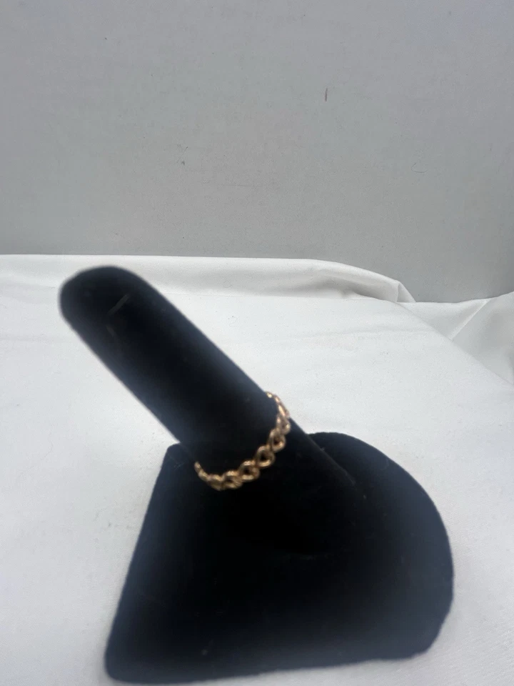 Genuine Pandora 14K Gold Plated Linked Love Stackable Ring Open Hearts Size 4 - Image 4 of 4