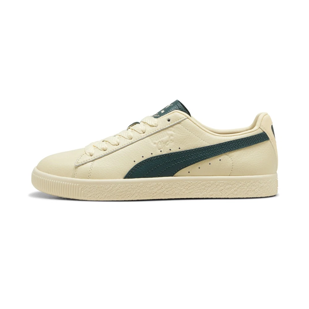 PUMA Clyde Players Lane Lace Up Mens Beige Sneakers Casual Shoes 39870101