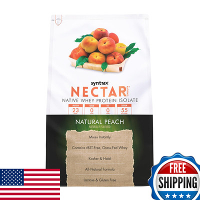 Syntrax Nectar Naturals Whey Protein Isolate Smooth Juicy Natural Peach 2lb
