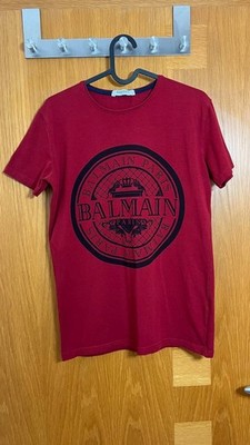 Balmain Paris Men's T-Shirt – Red – Cotton/Lycra – Made in Turkey