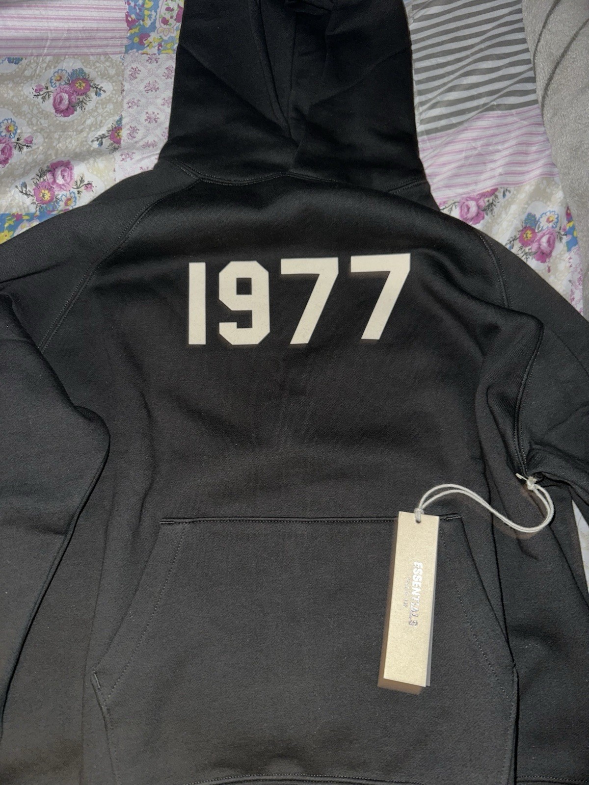 Essentials Fear of God 1977 Hoodie Black XS Regular Cotton Fleece Pullover Men's