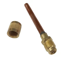 Line Service Valve, Access Fitting, 1/4" Male Flare, 1/4" x 2" Tube, SF8404