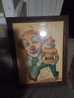 William Hoffman clown art print 17x22'' Signed