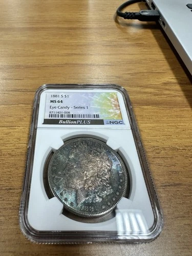 1881 S Morgan Dollar NGC MS64 Super Toner Blueberry Bullion Plus Eye Candy