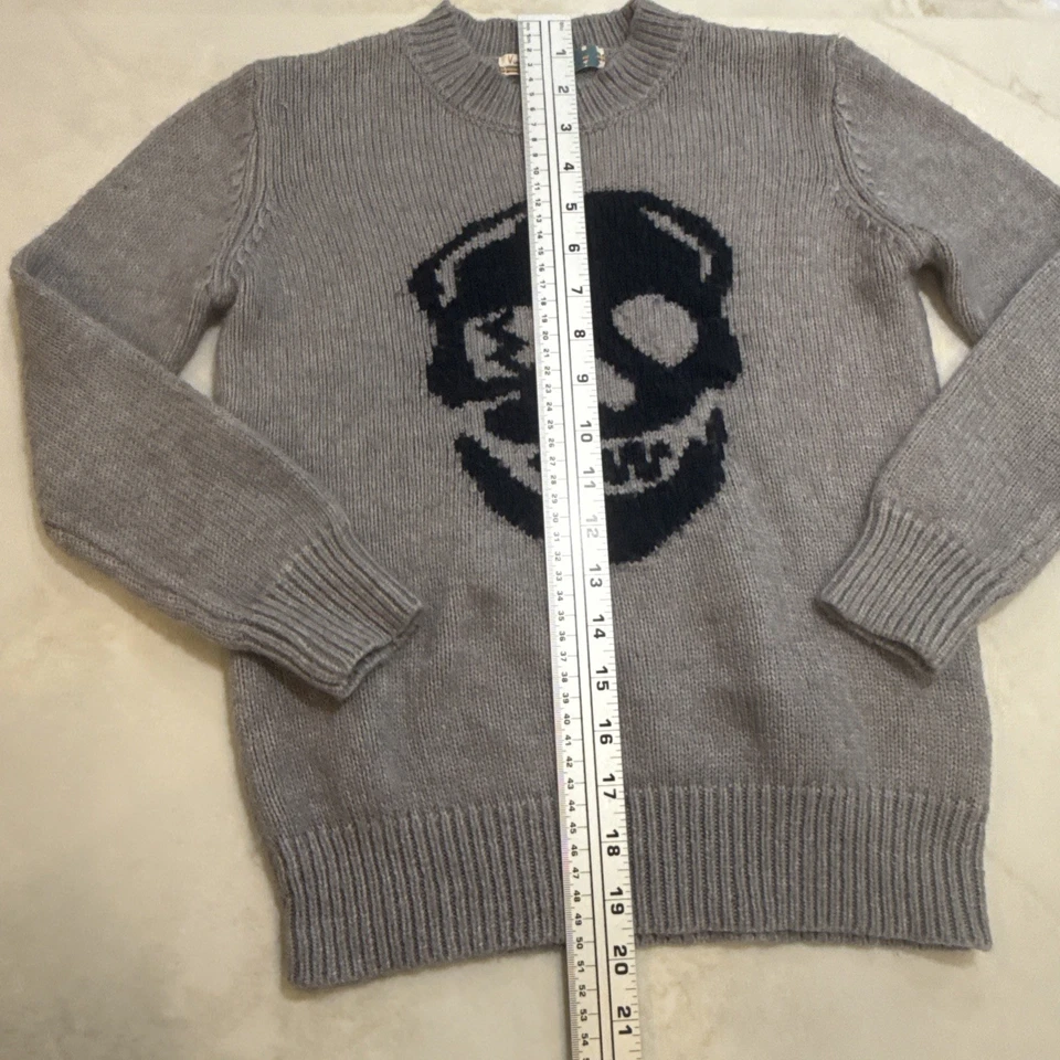 Vintage Havana Girls Skull Sweater Gray Knit Pullover Size S 7/8 Trendy Fall - Image 4 of 4