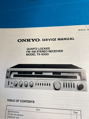 ORIGINAL Onkyo TX-5000 Stereo Receiver Service Manual/Schematic
