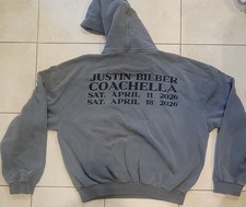 Justin Bieber Official Coachella 2026 Swag Hoodie Large SKYLRK