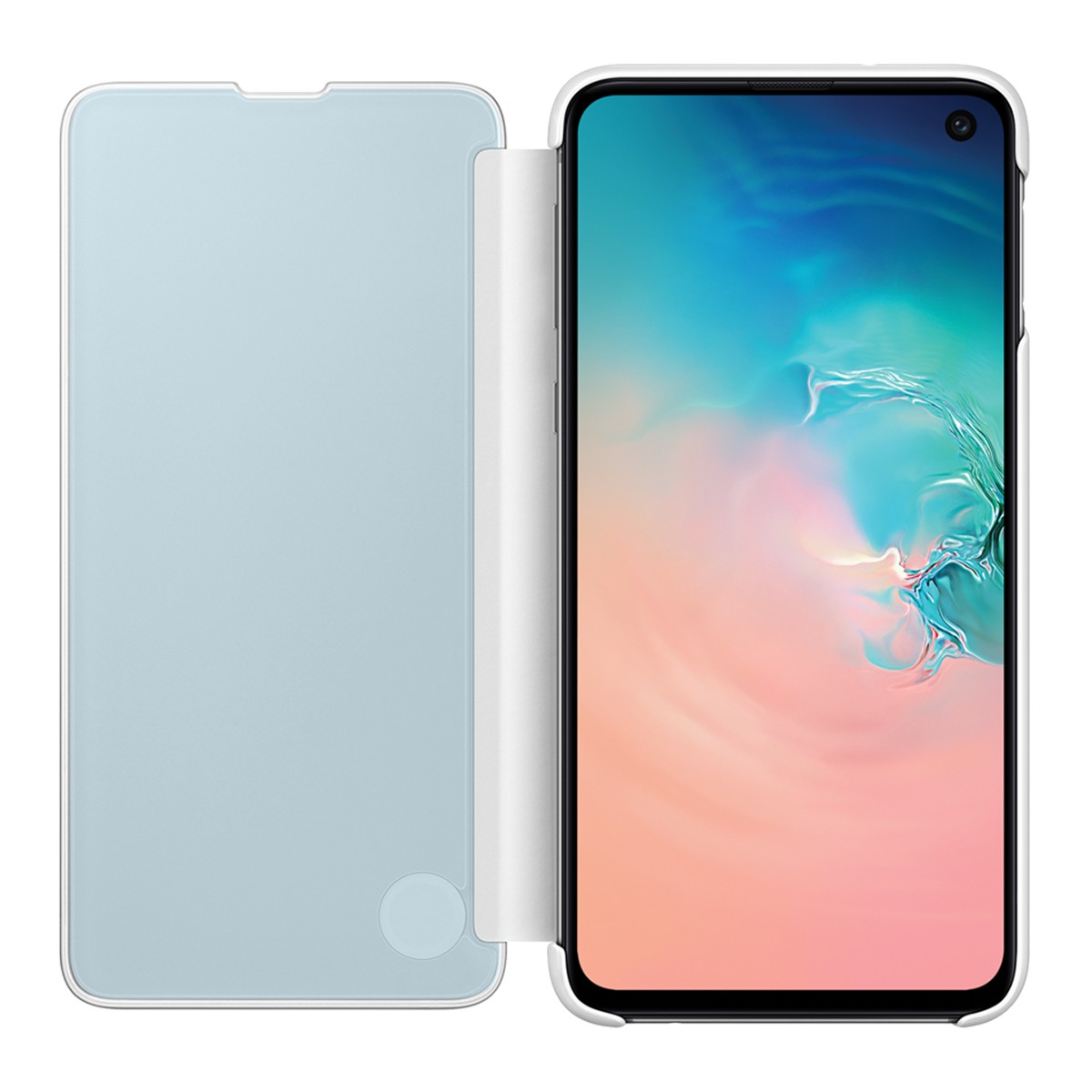 Coque Galaxy S10e Clear View Rabat Tactile Blanc pour Notification