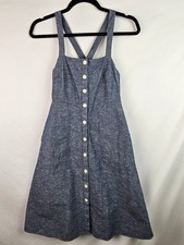 Madewell Dress Women's Size 00 Blue Chambray Sleeveless Tank A-Line Sundress