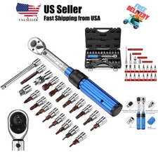 1/4-inch Drive Click Torque Wrench Set Dual-Direction Adjustable 90-tooth Tor...