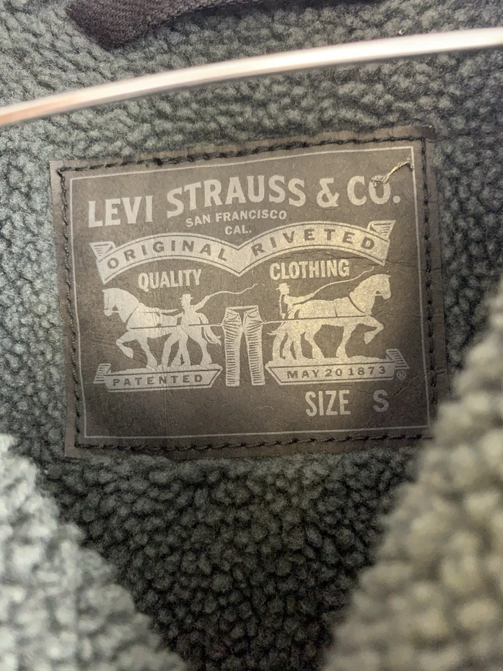 Levi's Sherpa Trucker Jacket Men's Small Black Fleece Lined Denim 16365-0054 - Image 3 of 4