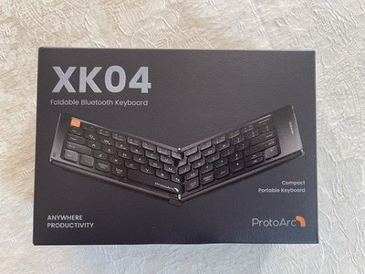 ProtoArc Faltbare Tastatur QWERTZ, XK04 Mini Tragbare Reise Bluetooth-Tastatur