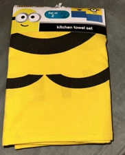 Ukonic Illumination Presents Minions Yellow Cotton Set Of 2 Kitchen Towels New