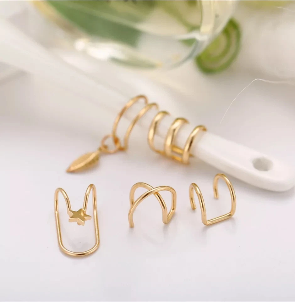 Damen Ohrring Ohrstecker Ohrclip Ohrklemme Ohrschmuck Set Gold Silber Ohrenclips - Bild 2 von 4