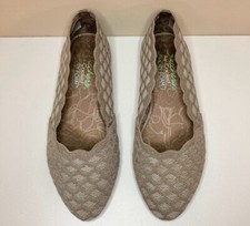 SKECHERS Cleo Honeycomb Air Cooled Memory Foam Flat Slip on Shoes Taupe Size 6.5