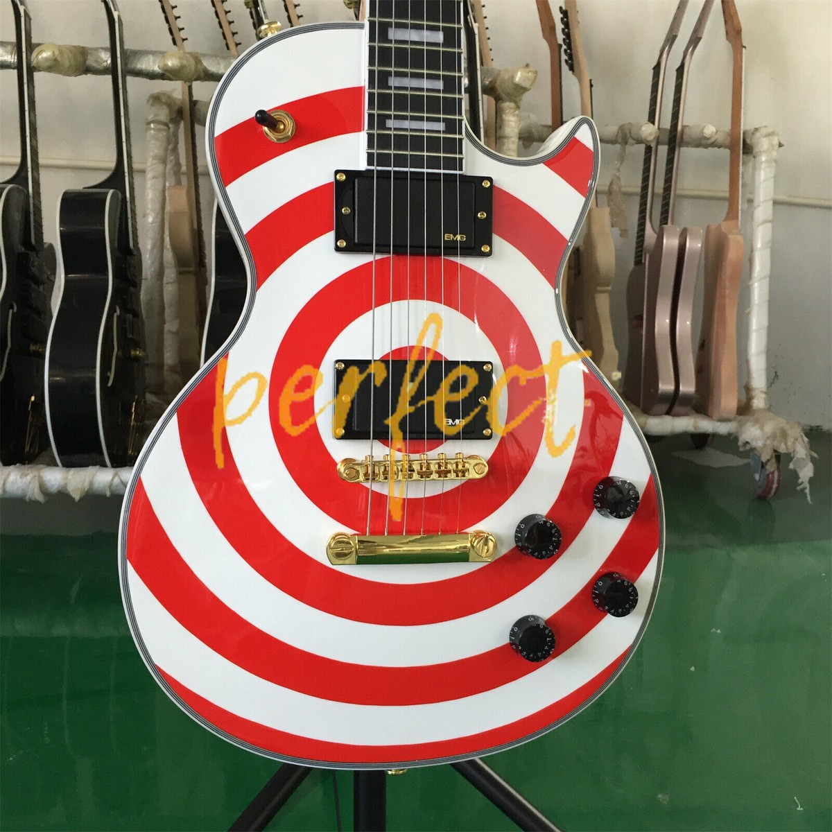 Wylde Zakk Solid Body LP Electric Guitar Red Circle Mahogany