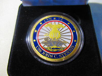 US NAVY USS JOHN C. STENNIS CVN-74 Challenge Coin w/ Presentation Box