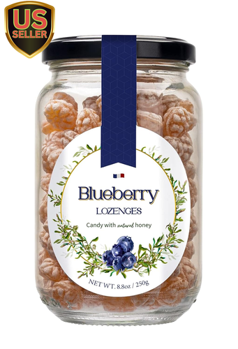 Blueberry Flavor Honey Lozenges Made with Real Honey and Natural Blueberry Fl...