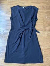 Nine West Women’s Sleeveless Black Faux Tie Dress-Size Medium