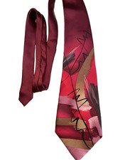 J. Garcia 100 Silk Tie Men's Accessory Abstract Collection Fifty Vibrant Reds