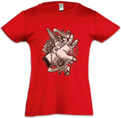 Daggered Hand Kids Girls T-Shirt Tattoo Tattooist Dagger RPG Asian Japan