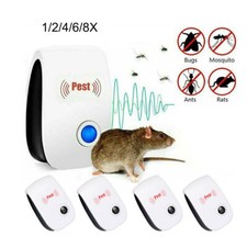 1-8x Ultrasonic Electronic Pest Repellent Insect Mosquito Killer Spider UK Plug