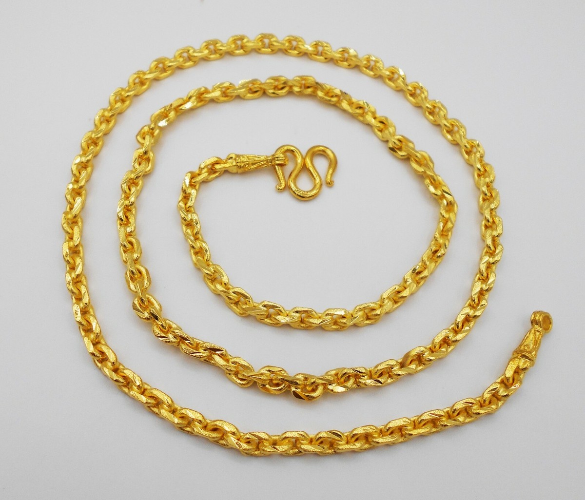 MM Chain 23K 24K Thai Baht Yellow Gold Plated Necklace 26 inch