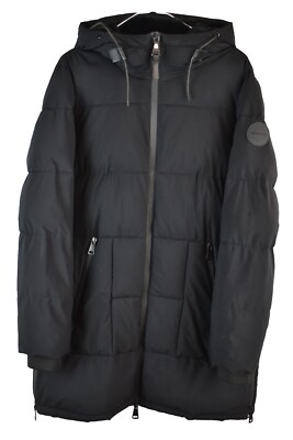 Andrew Marc Damen wattierte lange Puffer Jacke Gr. S schwarz mit Kapuze
