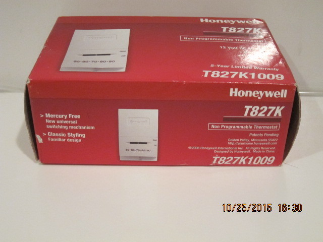 Honeywell T827K1009 Mercury Free Heat Only Thermostat-FREE SHIP
