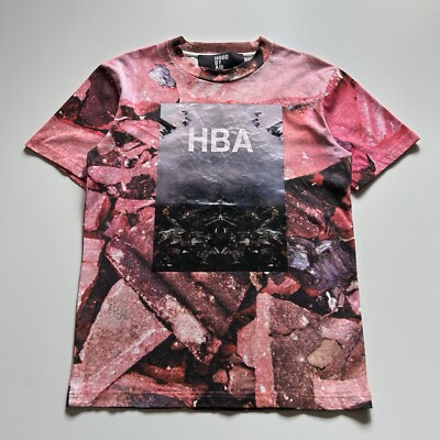 HBA hood by air ストライプ Tシャツ M 赤黒 Hood By Air HBA All Over Print Art Graphic Virgil Abloh T Shirt