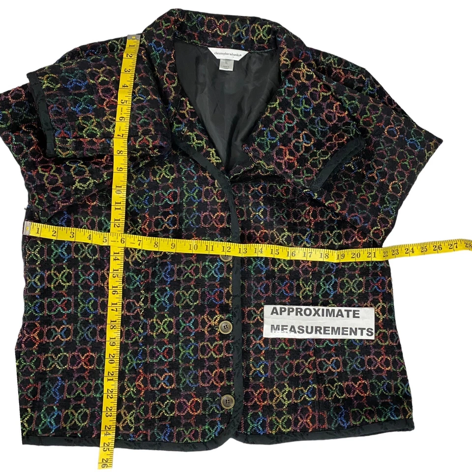 Blazer Christopher & Banks Mujer XL Geo Anillo Suave Tapiz Trabajo Oficina Informal Foto 3 de 4