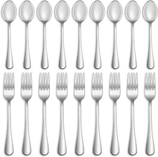 16 Pcs Forks and Spoons Silverware Set, Grade Stainless Steel Flatware Cutlery S