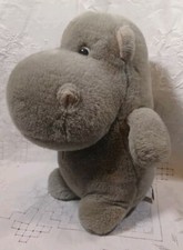 A A Plush INC Grey Hippopotamus 12" inch Stuffed Animal Toy Vintage Hippo Doll