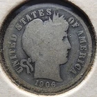 1906 Barber Silver Dime in Lower Grade Condition For The Beginning Collector