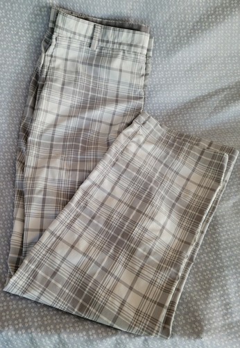 White Gray Plaid Golf Pants 