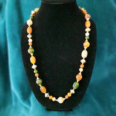 Multi Color Assorted Plastic Beads Necklace 28'' Under $20