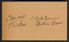 Bonnie & Clyde Autograph Reprint On Genuine Original Period 1930s 3X5 Card 