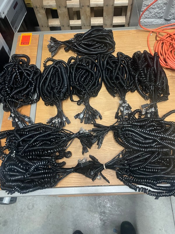 100 cords Poly Plantronics QD 27190-01 RJ-11 To Modular Phone Jack Coiled Cable