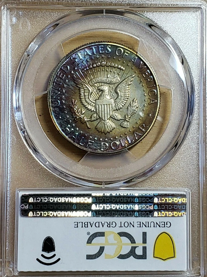 1967 Kennedy Half Dollar Special Mint Set Issue Toned PCGS UNC Detail 7397 - Image 2 of 3