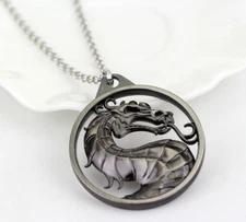 Silver Fight Technology Necklaces Pendant Vintage Fighting Games Dragon Jane