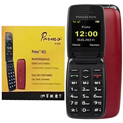 BNIB Doro Primo 401 Single SIM Red Factory Unlocked 2G GSM