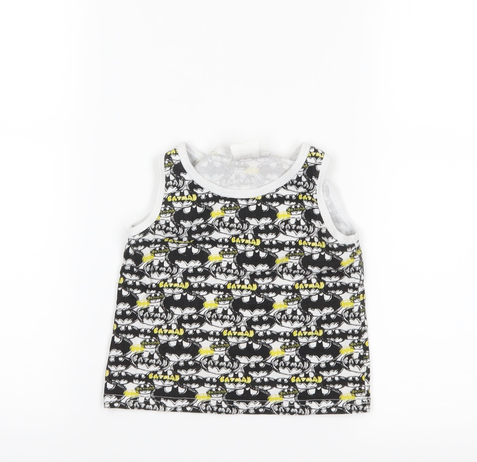 Batman Boys White Cotton blend Tank Size 3-4 Years
