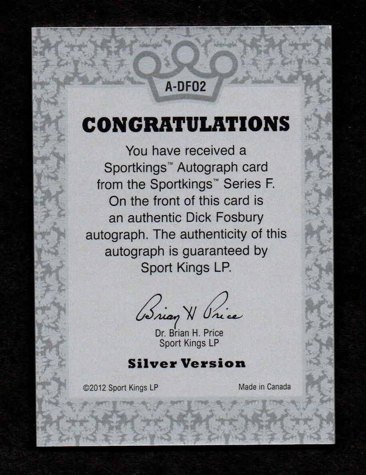 2013 Sport Kings autógrafo plata DiICK FOSBURY campeón olímpico RIP/50* Foto 2 de 2