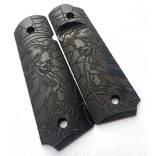 1911 Grim Reaper Grips Engraved Textured - Extreme Polymer