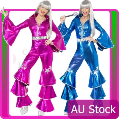 Licensed 60s 70s Dancing Queen Costume Disco Retro Smiffys Tribute Fancy Dress - Photo 1/2
