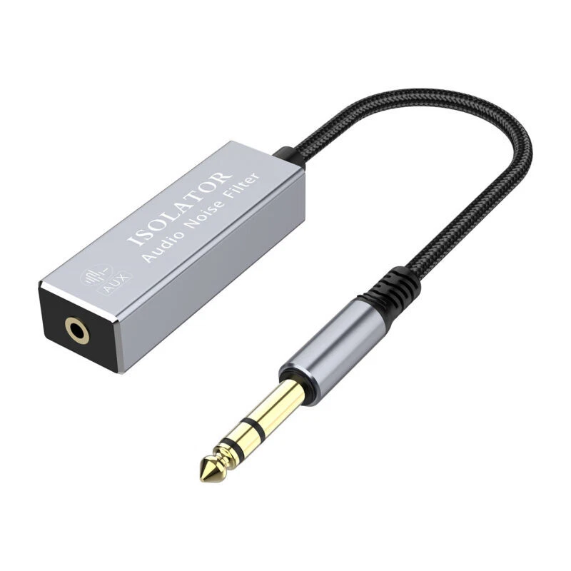 6.35mm 1/4" TRS Male to 3.5mm Female Audio Ground Loop Isolator Hum Eliminator  - Image 3 of 3