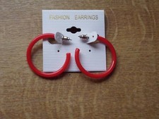 Ohrschmuck für Kinder. Ohrringe rot glänzend. 3,5 cm Durchmesser. Super leicht.