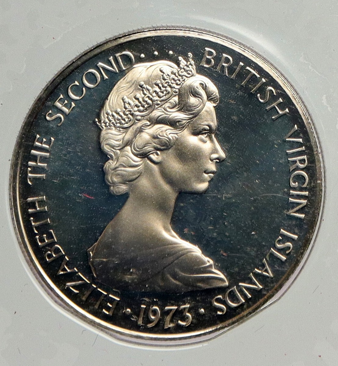 1973 British Virgin Islands Queen Elizabeth II BIRD Proof 25 Cents