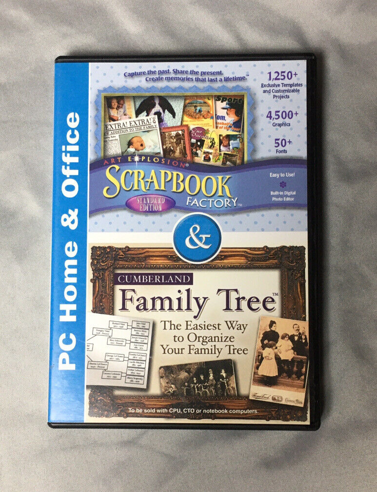 ValuSoft Scrapbook Factory Cumberland Family Tree PC ROM